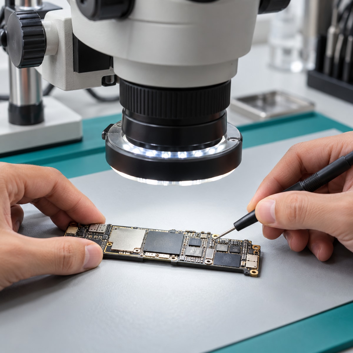Imagen ilustrativa de diagnóstico de una placa de móvil bajo el microscopio